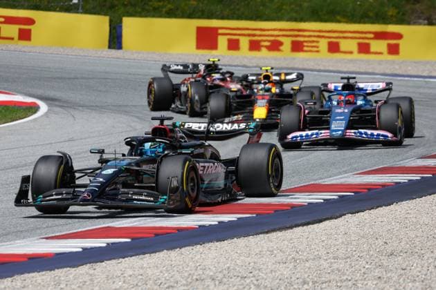 63 George Russell GBR, Mercedes AMG Petronas F1 Team , F1 Grand Prix of Austria at Red Bull Ring on July 2, 2023 in Spielberg, Austria Photo by HOCH ZWEI Spielberg Austria