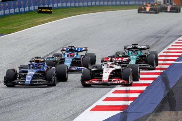 23 Alexander Albon THA, Williams Racing , 20 Kevin Magnussen DNK, MoneyGram Haas F1 Team , F1 Grand Prix of Austria at Red Bull Ring on July 2, 2023 in Spielberg, Austria Photo by HOCH ZWEI Spielberg Austria
