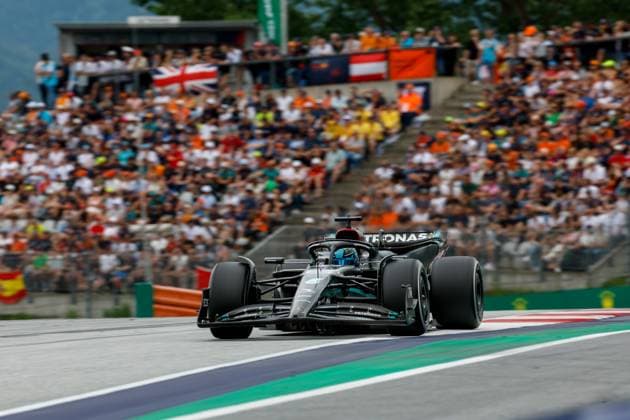 63 George Russell GBR, Mercedes AMG Petronas F1 Team , F1 Grand Prix of Austria at Red Bull Ring on July 2, 2023 in Spielberg, Austria Photo by HOCH ZWEI Spielberg Austria