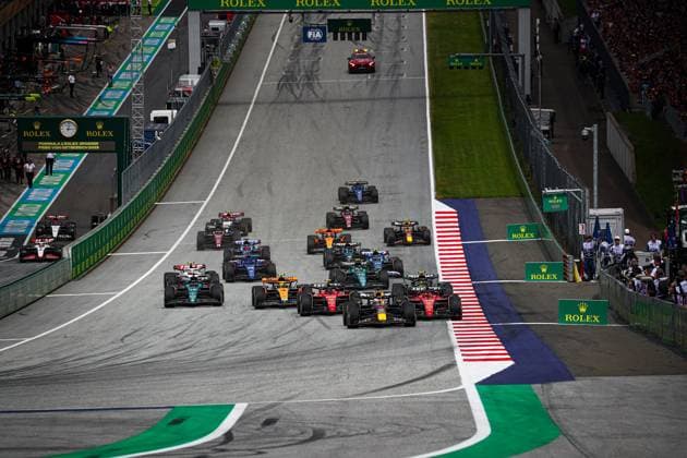 Formula 1 World Championship, WM, Weltmeisterschaft 2023 Austrian GP, Spielberg 29 June-2 July 2023 Start of the race during the Austrian GP, Spielberg 29 June-2 July 2023 at the RedBull Ring, Formula 1 World championship 2023. - -  Copyright: xIPAxSport ABACAx BRIPASport20230702_667 IPAxSport ABACAx BRIPASport20230702_667