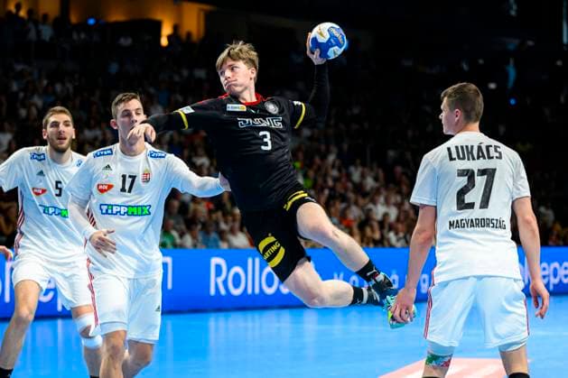 Sport Themen der Woche KW26 Sport Bilder des Tages Berlin, 02. Juli 2023: Handball U21, U 21 WM - Finale - Deutschland - Ungarn Nils Lichtlein (Deutschland VfL Potsdam) Berlin Max-Schmeling-Halle Berlin Deutschland *** Berlin, 02 July 2023 Handball U21 World Cup Final Germany Hungary Nils Lichtlein Germany VfL Potsdam Berlin Max Schmeling Halle Berlin Germany
