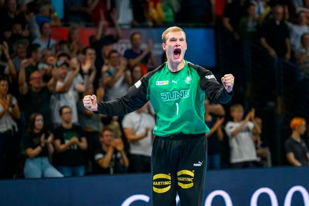 Sport Themen der Woche KW26 Sport Bilder des Tages Berlin, 02. Juli 2023: Handball U21, U 21 WM - Finale - Deutschland - Ungarn Torhueter David Späth Spaeth (Deutschland Rhein-Neckar Loewen) Berlin Max-Schmeling-Halle Berlin Deutschland *** Berlin, 02 July 2023 Handball U21 World Cup Final Germany Hungary Goalkeeper David Späth Spaeth Germany Rhein Neckar Loewen Berlin Max Schmeling Halle Berlin Germany
