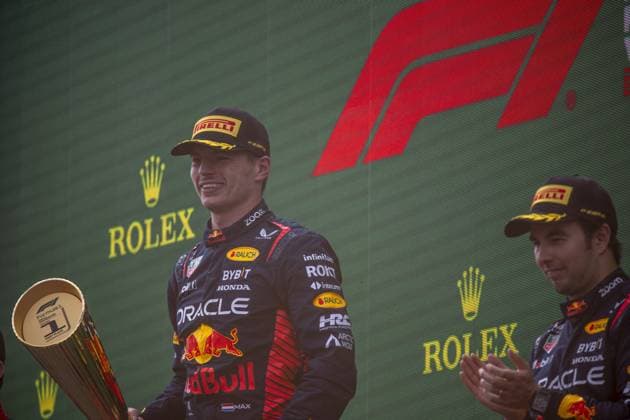 Spielberg - 02-07-2023, Red Bull Ring, Max Verstappen and Sergio Perez at the Formula 1 Austria Grand Prix 2023 Sunday Formula 1 Austria Grand Prix 2023 Sunday  x21523335x Copyright: