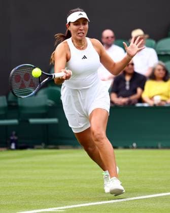 Mandatory Credit: Photo by Simon Dael Shutterstock (13992952b) Jessica Pegula during her first round match Wimbledon Tennis Championships, Day 1, The All England Lawn Tennis and Croquet Club, London, UK - 03 Jul 2023 Wimbledon Tennis Championships, Day 1, The All England Lawn Tennis and Croquet Club, London, UK - 03 Jul 2023  Copyright: xSimonxDael Shutterstockx 13992952b