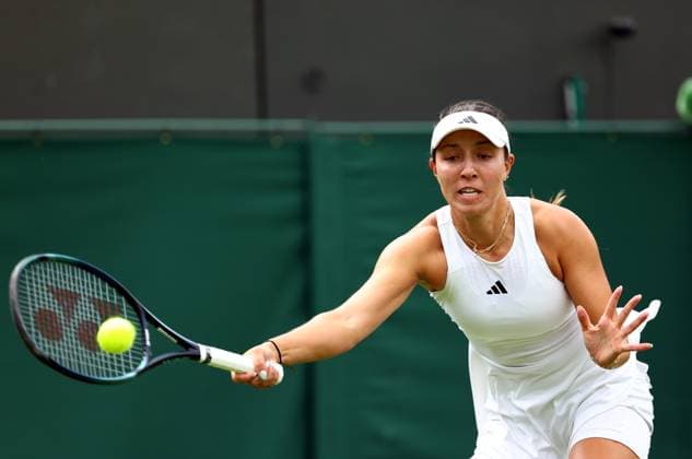 Mandatory Credit: Photo by Simon Dael Shutterstock (13992952f) Jessica Pegula during her first round match Wimbledon Tennis Championships, Day 1, The All England Lawn Tennis and Croquet Club, London, UK - 03 Jul 2023 Wimbledon Tennis Championships, Day 1, The All England Lawn Tennis and Croquet Club, London, UK - 03 Jul 2023  Copyright: xSimonxDael Shutterstockx 13992952f