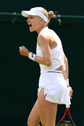 Mandatory Credit: Photo by Simon Dael Shutterstock (13992952r) Harriet Dart during her first round match Wimbledon Tennis Championships, Day 1, The All England Lawn Tennis and Croquet Club, London, UK - 03 Jul 2023 Wimbledon Tennis Championships, Day 1, The All England Lawn Tennis and Croquet Club, London, UK - 03 Jul 2023  Copyright: xSimonxDael Shutterstockx 13992952r