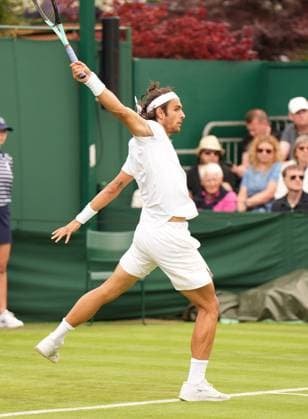 Tennis - 2023 Wimbledon Championships - Week One - Day One - All England Lawn Tennis & Croquet Club, Wimbledon - Monday 3rd July 2023 Lorenzo Musetti v Juan Pablo Varillas Lorenzo Musetti of Italy 