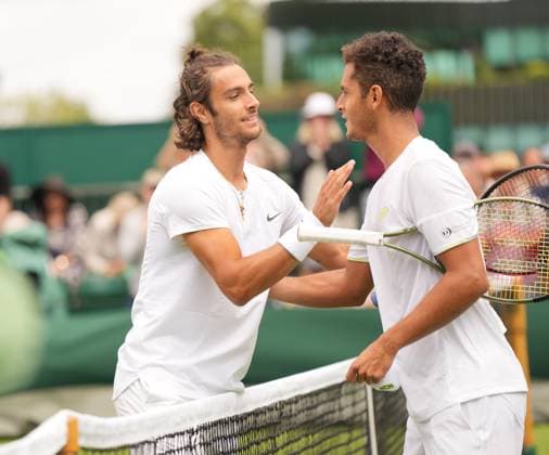 Tennis - 2023 Wimbledon Championships - Week One - Day One - All England Lawn Tennis & Croquet Club, Wimbledon - Monday 3rd July 2023 Lorenzo Musetti v Juan Pablo Varillas Lorenzo Musetti of Italy after the match 