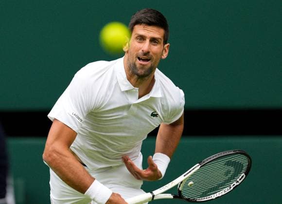 Mandatory Credit: Photo by Dave Shopland Shutterstock (13992815aa) Novak Djokovic during his first round match Wimbledon Tennis Championships, Day 1, The All England Lawn Tennis and Croquet Club, London, UK - 03 Jul 2023 Wimbledon Tennis Championships, Day 1, The All England Lawn Tennis and Croquet Club, London, UK - 03 Jul 2023  Copyright: xDavexShopland Shutterstockx 13992815aa