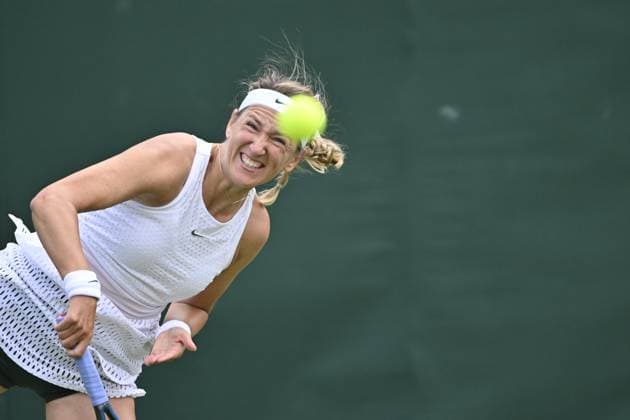 Tennis : Wimbledon 2023 - Angleterre- Victoria Azarenka - Bielorussie Tennis : Wimbledon 2023 - Angleterre- 01 07 23 ChrysleneCaillaud Panoramic  