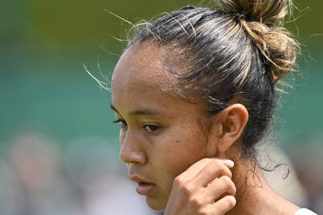 Tennis : Wimbledon 2023 - Angleterre- Leylah Fernandez - Usa Tennis : Wimbledon 2023 - Angleterre- 01 07 23 ChrysleneCaillaud Panoramic  