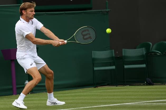 Great Britain, London, All England Lawn Tennis Club, The Championships Wimbledon 2023 - DAY 1- 3 07 2023 Belgian player David Goffin (BEL) pictured during his first round against Fabian Marozsan (HUN) in London , All England Lawn Tennis Club at The Championships Wimbledon 2023 The Championships Wimbledon 2023- DAY 1- 03 07 2023 PhotoNews Panoramic 