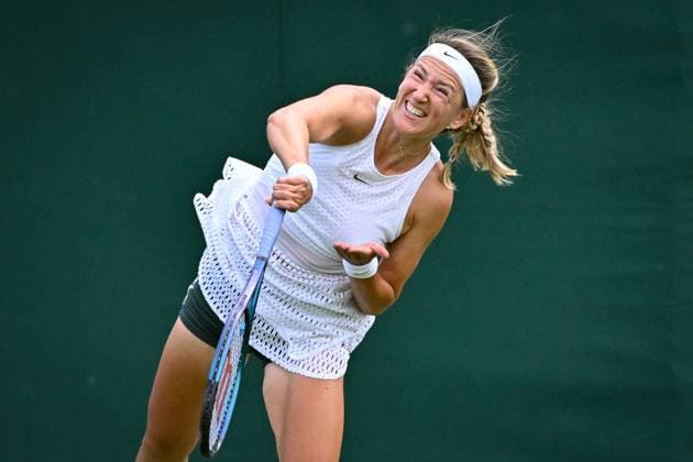 Tennis : Wimbledon 2023 - Angleterre - Victoria Azarenaka - Bielorussie Tennis : Wimbledon 2023 - Angleterre- 01 07 23 ChrysleneCaillaud Panoramic  
