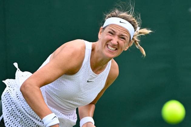 Tennis : Wimbledon 2023 - Angleterre - Victoria Azarenaka - Bielorussie Tennis : Wimbledon 2023 - Angleterre- 01 07 23 ChrysleneCaillaud Panoramic  