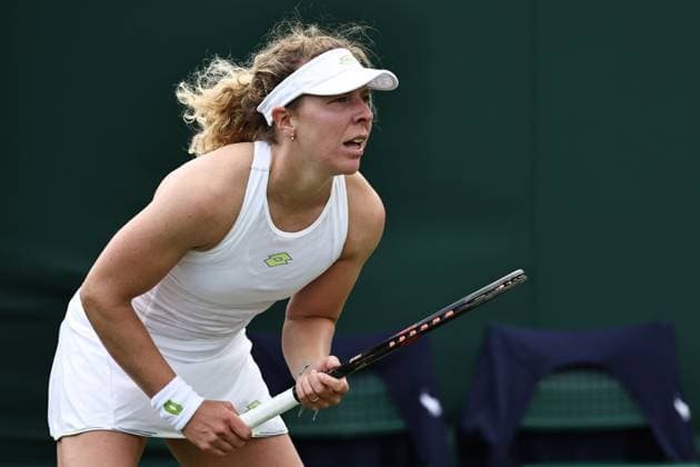 Anna Lena Friedsam, GER, during first round of 2023 All England Lawn Tennis Championships at Wimbledon, womens singles, London, 03 07 2023