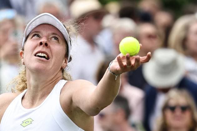 Anna Lena Friedsam, GER, during first round of 2023 All England Lawn Tennis Championships at Wimbledon, womens singles, London, 03 07 2023