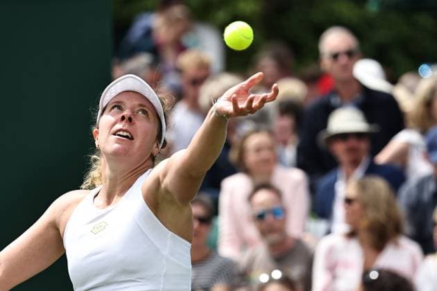 Anna Lena Friedsam, GER, during first round of 2023 All England Lawn Tennis Championships at Wimbledon, womens singles, London, 03 07 2023
