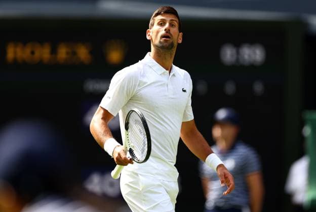 Mandatory Credit: Photo by Simon Dael Shutterstock (13992952ck) Novak Djokovic during his first round match Wimbledon Tennis Championships, Day 1, The All England Lawn Tennis and Croquet Club, London, UK - 03 Jul 2023 Wimbledon Tennis Championships, Day 1, The All England Lawn Tennis and Croquet Club, London, UK - 03 Jul 2023  Copyright: xSimonxDael Shutterstockx 13992952ck