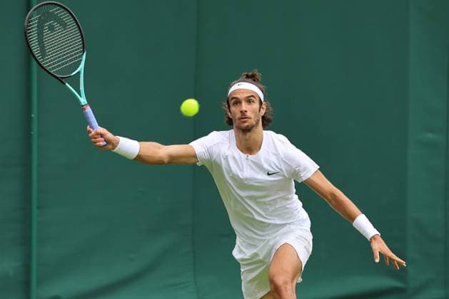TENNIS - Wimbledon 2023 LONDON,ENGLAND,03.JUL.23 - TENNIS - ATP, Tennis Herren World Tour, Wimbledon, Grand Slam. Image shows Lorenzo Musetti (ITA).  GEPAxpictures xAlanxGrieves