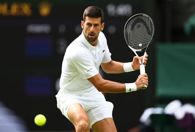 Mandatory Credit: Photo by Simon Dael Shutterstock (13992952dl) Novak Djokovic during his first round match Wimbledon Tennis Championships, Day 1, The All England Lawn Tennis and Croquet Club, London, UK - 03 Jul 2023 Wimbledon Tennis Championships, Day 1, The All England Lawn Tennis and Croquet Club, London, UK - 03 Jul 2023  Copyright: xSimonxDael Shutterstockx 13992952dl