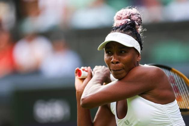 Mandatory Credit: Photo by Ella Ling Shutterstock (13992814cg) Venus Williams in action on Centre Court Wimbledon Tennis Championships, Day 1, The All England Lawn Tennis and Croquet Club, London, UK - 03 Jul 2023 Wimbledon Tennis Championships, Day 1, The All England Lawn Tennis and Croquet Club, London, UK - 03 Jul 2023  Copyright: xEllaxLing Shutterstockx 13992814cg