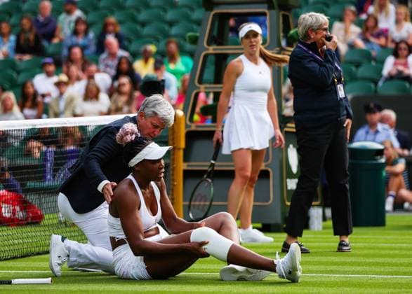 Tennis, Wimbledon, Day 1, Venus Williams injury