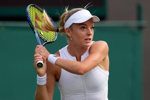 Mandatory Credit: Photo by Dave Shopland Shutterstock (13992815cj) Katie Swan during her first round match Wimbledon Tennis Championships, Day 1, The All England Lawn Tennis and Croquet Club, London, UK - 03 Jul 2023 Wimbledon Tennis Championships, Day 1, The All England Lawn Tennis and Croquet Club, London, UK - 03 Jul 2023  Copyright: xDavexShopland Shutterstockx 13992815cj