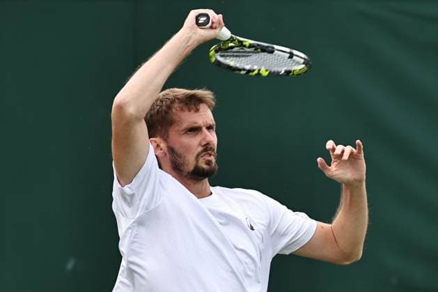 Oscar Otte, GER, during first round of 2023 All England Lawn Tennis Championships at Wimbledon, gentlemens singles, London, 03 07 2023