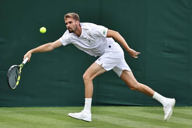 Oscar Otte, GER, during first round of 2023 All England Lawn Tennis Championships at Wimbledon, gentlemens singles, London, 03 07 2023