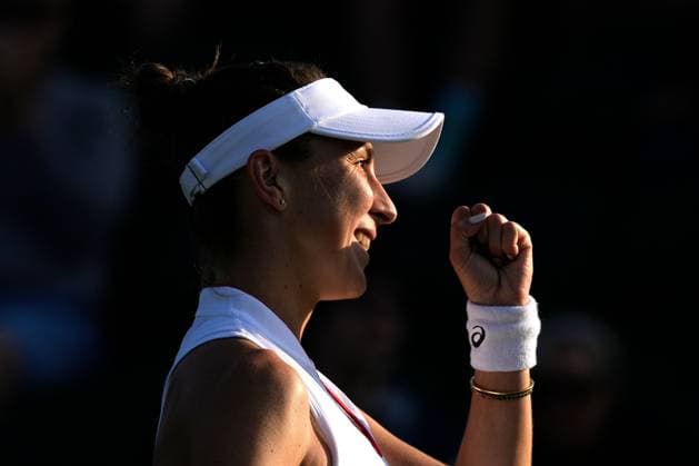 Mandatory Credit: Photo by Dave Shopland Shutterstock (13992815dm) Belinda Bencic celebrates victory in her first round match Wimbledon Tennis Championships, Day 1, The All England Lawn Tennis and Croquet Club, London, UK - 03 Jul 2023 Wimbledon Tennis Championships, Day 1, The All England Lawn Tennis and Croquet Club, London, UK - 03 Jul 2023  Copyright: xDavexShopland Shutterstockx 13992815dm