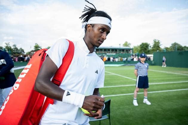 230703 Mikael Ymer of Sweden after a first round singles tennis match during day 1 of Wimbledon on July 3, 2023 in London Photo Jesper Zerman BILDBYRAN COP 234 JZ0389 tennis wimbledon day 1 bbeng  Copyright: JESPERxZERMAN BB230703JZ036