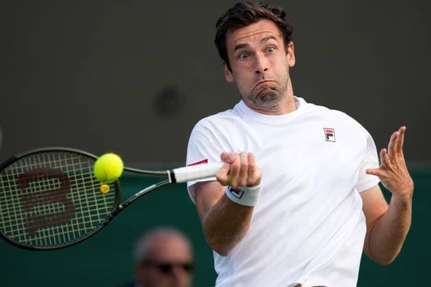 Mandatory Credit: Photo by Dave Shopland Shutterstock (13992815eg) Quentin Halys during his first round match Wimbledon Tennis Championships, Day 1, The All England Lawn Tennis and Croquet Club, London, UK - 03 Jul 2023 Wimbledon Tennis Championships, Day 1, The All England Lawn Tennis and Croquet Club, London, UK - 03 Jul 2023  Copyright: xDavexShopland Shutterstockx 13992815eg
