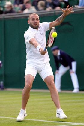 Mandatory Credit: Photo by Dave Shopland Shutterstock (13992815eo) Dan Evans during his first round match Wimbledon Tennis Championships, Day 1, The All England Lawn Tennis and Croquet Club, London, UK - 03 Jul 2023 Wimbledon Tennis Championships, Day 1, The All England Lawn Tennis and Croquet Club, London, UK - 03 Jul 2023  Copyright: xDavexShopland Shutterstockx 13992815eo