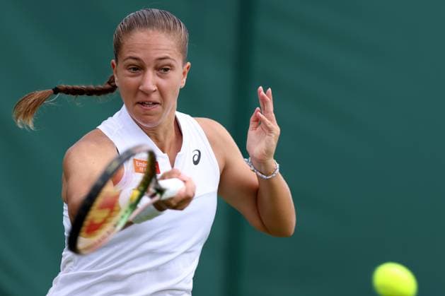 3rd July 2023; All England Lawn Tennis and Croquet Club, London, England: Wimbledon Tennis Tournament; Diane Parry plays a forehand shot to Harriet Dart  ActionPlus12526903 ShaunxBrooks