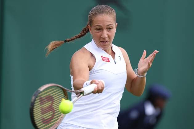 3rd July 2023; All England Lawn Tennis and Croquet Club, London, England: Wimbledon Tennis Tournament; Diane Parry plays a forehand shot to Harriet Dart  ActionPlus12526904 ShaunxBrooks