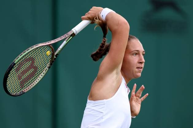 3rd July 2023; All England Lawn Tennis and Croquet Club, London, England: Wimbledon Tennis Tournament; Diane Parry plays a forehand shot to Harriet Dart  ActionPlus12526905 ShaunxBrooks