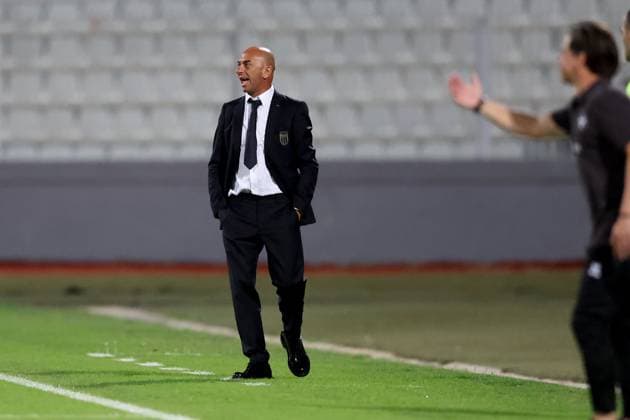 TA™QALI, MALTA JULY 3: Italy Under-19 national soccer team head coach Alberto Bollini reacts during the UEFA European Under-19 Championship 2022 23 Group A match between Malta and Italy at National Stadium on July 3, 2023, in Ta™Qali, Malta. UEFA European Under-19 Championship 2022 23 Final Tournament in Malta UEFA_U19_2023
