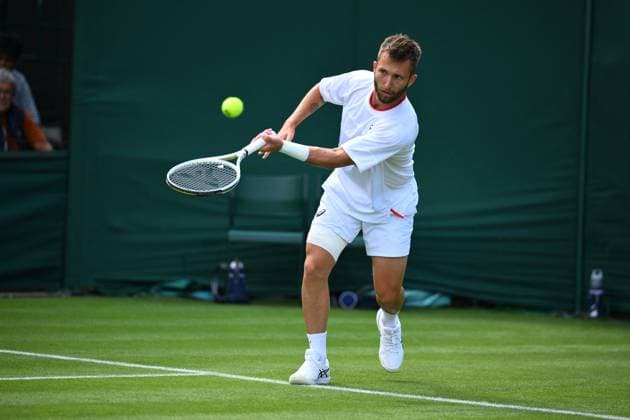 Wimbledom Championships Day 1 Corentin Moutet (FRA) plays his first round match at the 2023 Wimbledon Championships at the AELTC in London, UK on July 3, 2023. Photo by Corinne Dubreuil ABACAPRESS.COM London United Kingdom  Copyright: xDubreuilxCorinne ABACAx 859389_027 DubreuilxCorinne ABACAx 859389_027