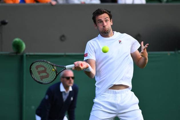 Wimbledom Championships Day 1 Quentin Halys (FRA) plays his first round match at the 2023 Wimbledon Championships at the AELTC in London, UK on July 3, 2023. Photo by Corinne Dubreuil ABACAPRESS.COM London United Kingdom  Copyright: xDubreuilxCorinne ABACAx 859389_065 DubreuilxCorinne ABACAx 859389_065