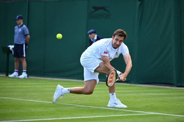 Wimbledom Championships Day 1 Quentin Halys (FRA) plays his first round match at the 2023 Wimbledon Championships at the AELTC in London, UK on July 3, 2023. Photo by Corinne Dubreuil ABACAPRESS.COM London United Kingdom  Copyright: xDubreuilxCorinne ABACAx 859389_072 DubreuilxCorinne ABACAx 859389_072