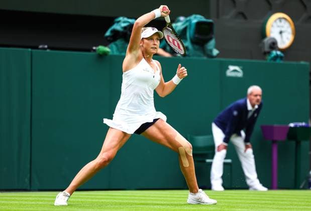 Mandatory Credit: Photo by Simon Dael Shutterstock (13995905cb) Shelby Rogers Wimbledon Tennis Championships, Day 2, The All England Lawn Tennis and Croquet Club, London, UK - 04 Jul 2023 Wimbledon Tennis Championships, Day 2, The All England Lawn Tennis and Croquet Club, London, UK - 04 Jul 2023  Copyright: xSimonxDael Shutterstockx 13995905cb