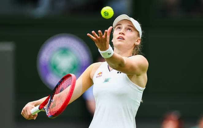Mandatory Credit: Photo by Simon Dael Shutterstock (13995905cd) Elena Rybakina Wimbledon Tennis Championships, Day 2, The All England Lawn Tennis and Croquet Club, London, UK - 04 Jul 2023 Wimbledon Tennis Championships, Day 2, The All England Lawn Tennis and Croquet Club, London, UK - 04 Jul 2023  Copyright: xSimonxDael Shutterstockx 13995905cd