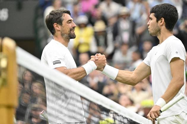 Tennis : Wimbledon 2023 - Angleterre - Jeremy Chardy - France- fin de carriere en simple Tennis : Wimbledon 2023 - Angleterre- 04 07 23 ChrysleneCaillaud Panoramic  