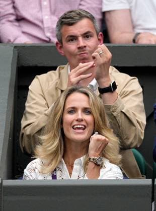 Mandatory Credit: Photo by Dave Shopland Shutterstock (13995876ee) Josh Murray and Kim Murray watching the action on Centre Court Wimbledon Tennis Championships, Day 2, The All England Lawn Tennis and Croquet Club, London, UK - 04 Jul 2023 Wimbledon Tennis Championships, Day 2, The All England Lawn Tennis and Croquet Club, London, UK - 04 Jul 2023  Copyright: xDavexShopland Shutterstockx 13995876ee