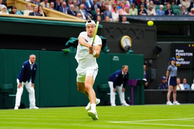 Mandatory Credit: Photo by Javier Garcia Shutterstock (13995877im) Ryan Peniston during his first round match Wimbledon Tennis Championships, Day 2, The All England Lawn Tennis and Croquet Club, London, UK - 04 Jul 2023 Wimbledon Tennis Championships, Day 2, The All England Lawn Tennis and Croquet Club, London, UK - 04 Jul 2023  Copyright: xJavierxGarcia Shutterstockx 13995877im