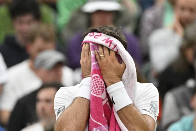 Tennis : Wimbledon 2023 - Angleterre - Jeremy Chardy - France- fin de carriere en simple Tennis : Wimbledon 2023 - Angleterre- 04 07 23 ChrysleneCaillaud Panoramic  