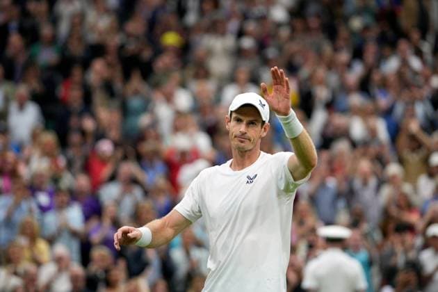 Mandatory Credit: Photo by Dave Shopland Shutterstock (13995876fz) Andy Murray celebrates victory in his first round match Wimbledon Tennis Championships, Day 2, The All England Lawn Tennis and Croquet Club, London, UK - 04 Jul 2023 Wimbledon Tennis Championships, Day 2, The All England Lawn Tennis and Croquet Club, London, UK - 04 Jul 2023  Copyright: xDavexShopland Shutterstockx 13995876fz