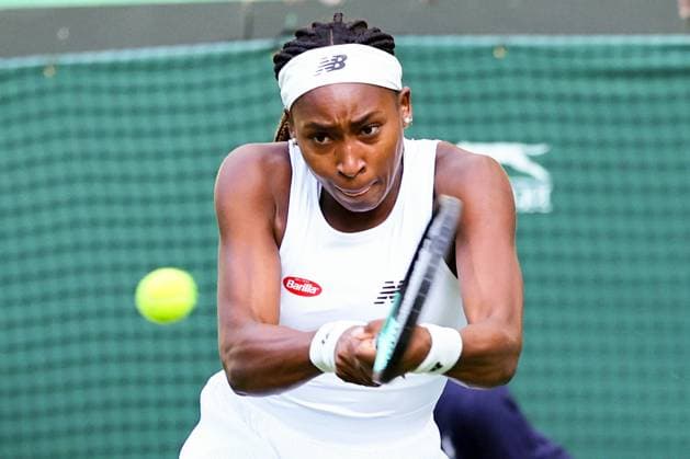 TENNIS - Wimbledon 2023 LONDON,ENGLAND,04.JUL.23 - TENNIS - WTA, Tennis Damen Tour, Wimbledon, Grand Slam. Image shows Coco Gauff (USA).  GEPAxpictures xAlanxGrieves
