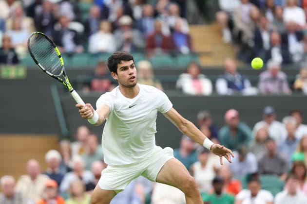 Carlos Alcaraz (Spa) TENNIS : Wimbledon 2023 - 04 07 2023 AntoineCouvercelle Panoramic  