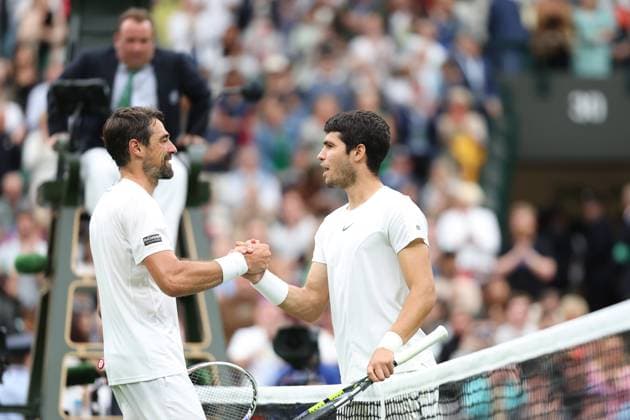 Carlos Alcaraz (Spa) TENNIS : Wimbledon 2023 - 04 07 2023 AntoineCouvercelle Panoramic  